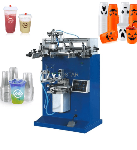 14 OZ Plastic Cup One Color Semi Automatic Pneumatic Screen Printing Machine for Sale