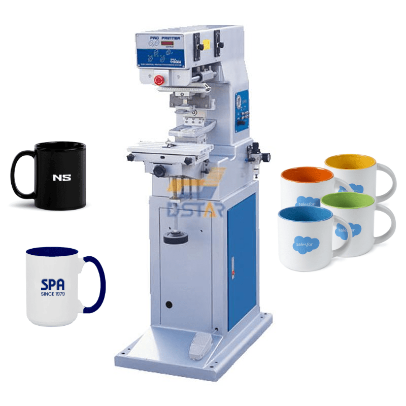 Mug Cup Brand Logo Pattern Semi Automatic Single Color Pad Printing Machine for Sale