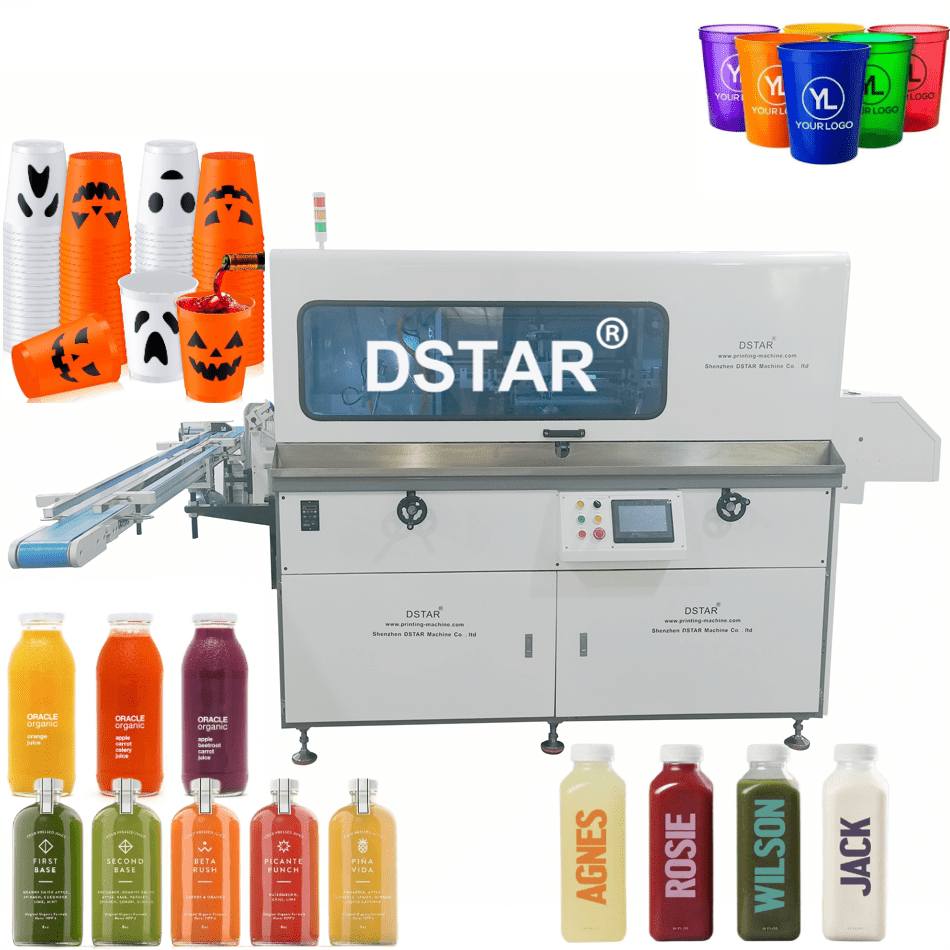 High Quality Plastic Bottle Jar Cup One Color Automatic Silk Screen Printing Machine for Sale