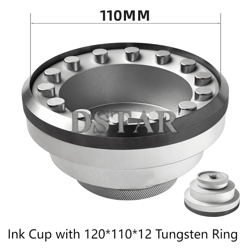 Pad Printing Aluminum Ink Cup with 120*110*12mm Carbide Tungsten Ring for Sale