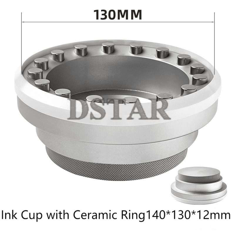 140*130*12mm Diameter Aluminum Sealed Ink Cup with Single Bevel Ceramic Ring for Sale