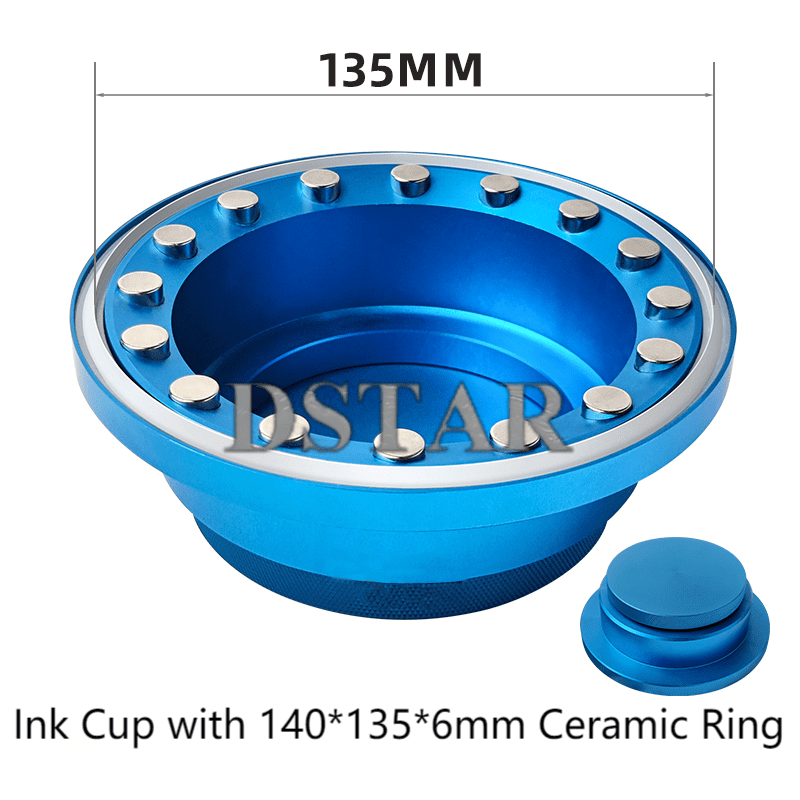 140*135*6mm Single Bevel Ink Cup with Ceramic Ring & Sealing Ring