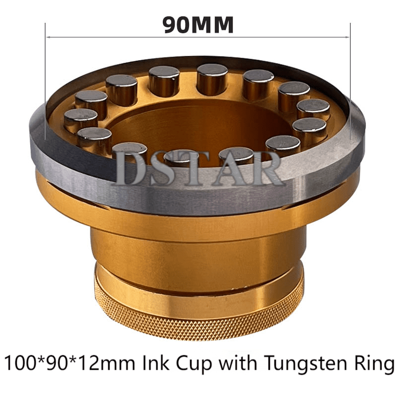 Aluminum Sealed Ink Cup with Carbide Tungsten Ring 100*90*12mm for Pad Printing