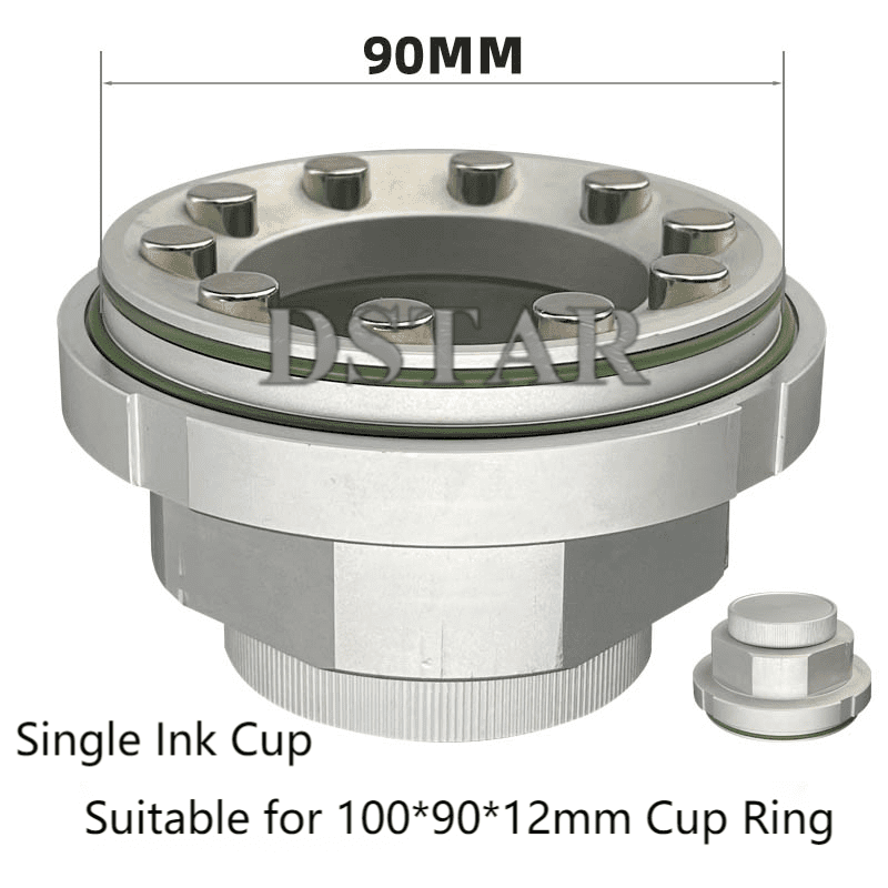 Single Aluminum Sealed Ink Cup suitable for 100*90*12mm Ink Cup ring