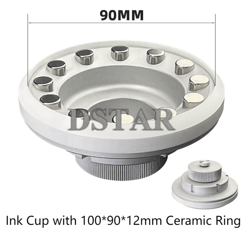 Aluminum Sealed Ink Cup with 100*92*12mm Single Bevel Ceramic Ring for Sale