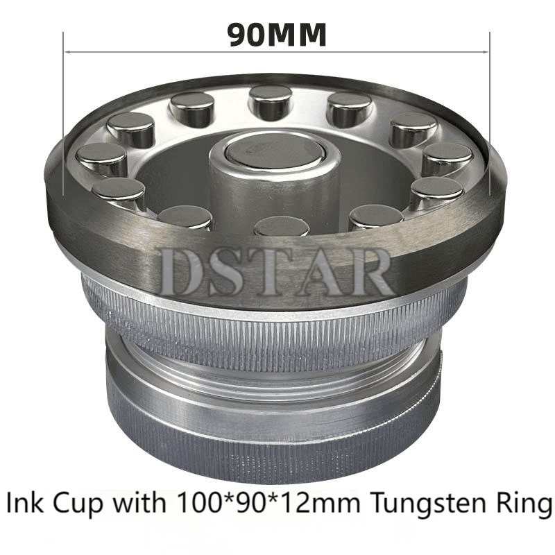 Aluminum Sealed Ink Cup with 100*90*12mm Tungsten Carbide Ring for Tampo Printing