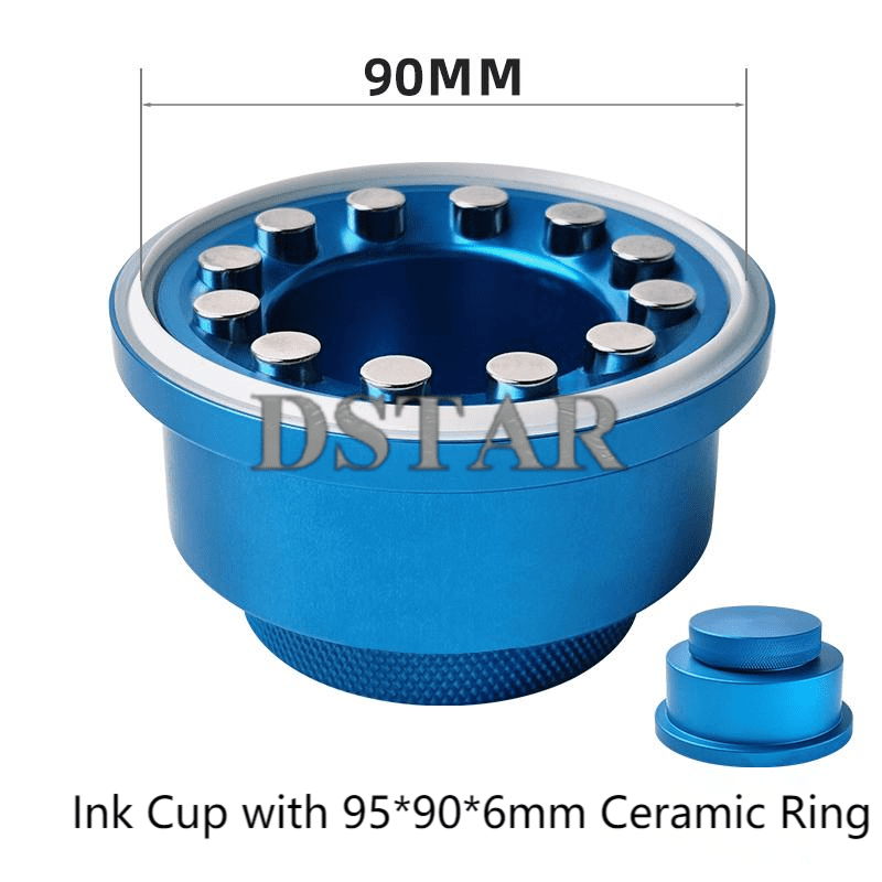 95*90*6mm Single Bevel Aluminum Sealed Ink Cup with Ceramic Ring & Sealing Rings